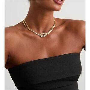 Gold Herringbone Necklaces for Women, 14K Gold Plated Simple Choker